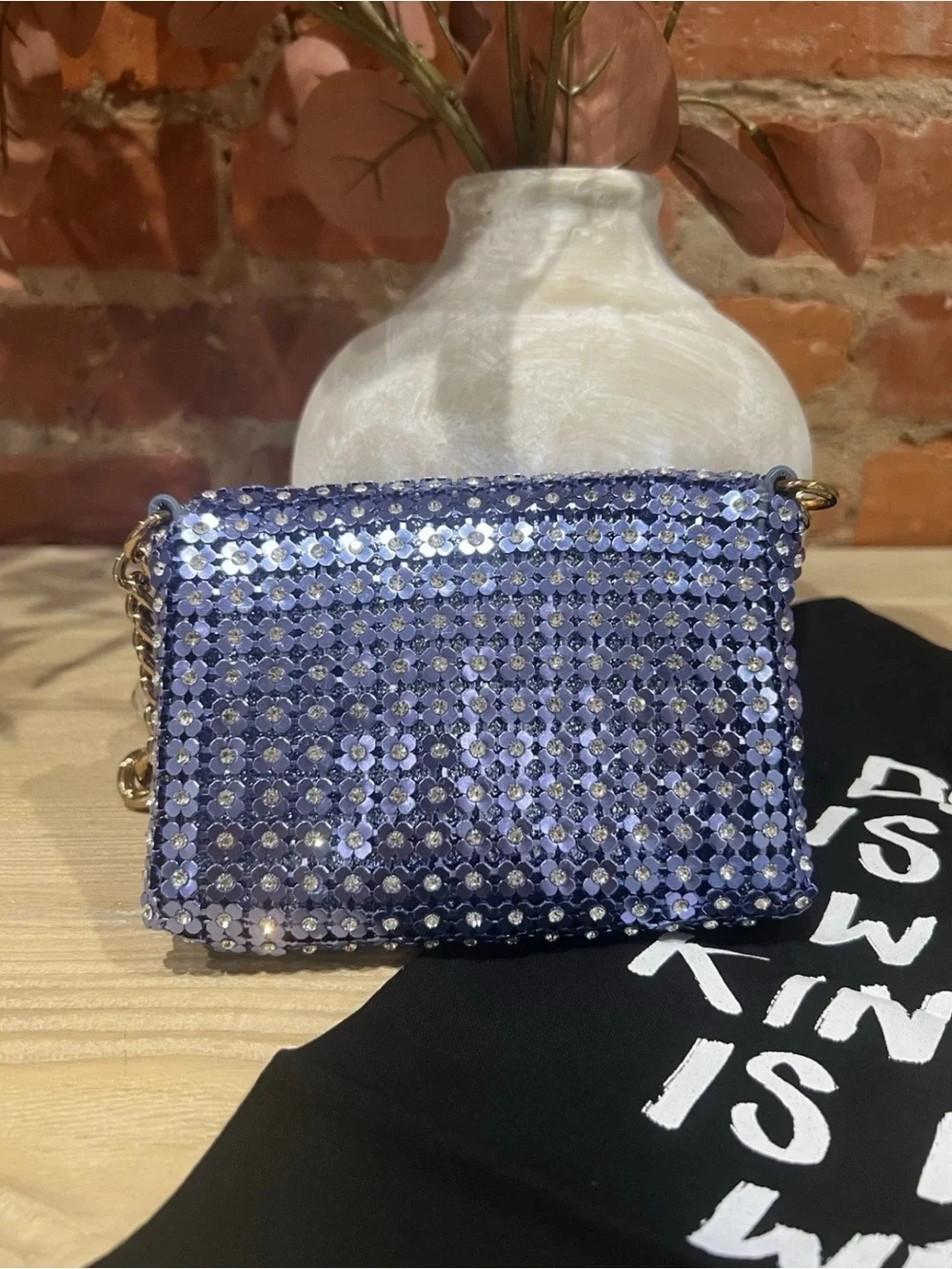 NWT Kurt Geiger Mini Crystal Flower Party Crossbody Bag - Picture 9 of 13